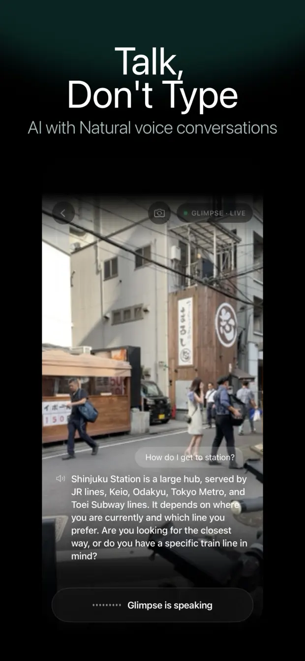 Glimpse answering a question about Shinjuku Station