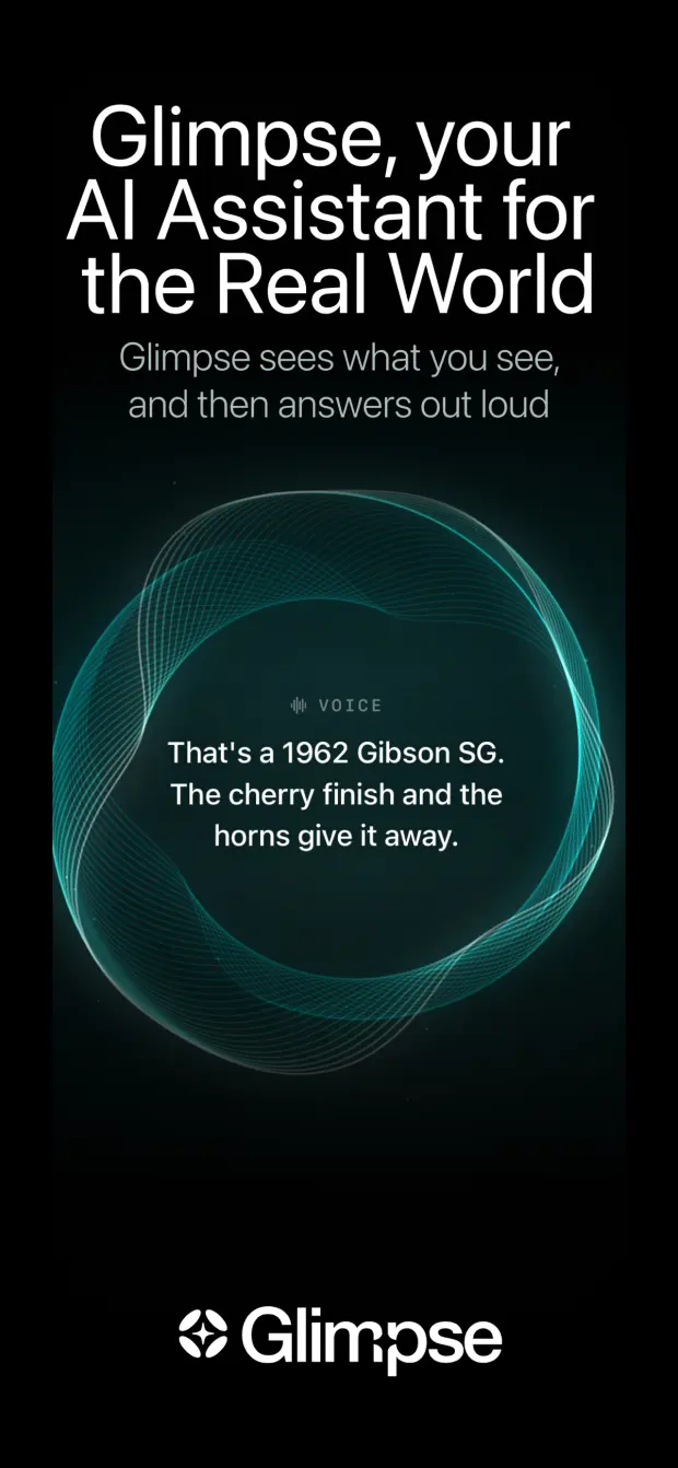 The Glimpse listening state: a voice ring on a dark screen