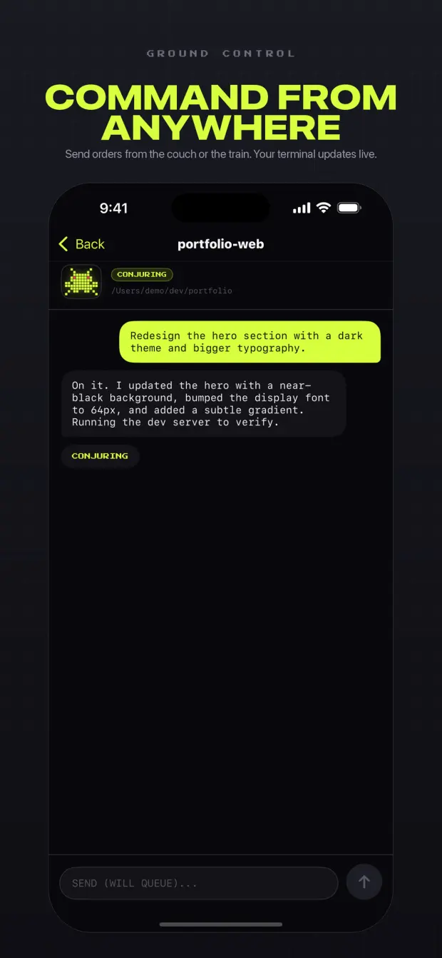 A conversation with one agent, streaming its reply